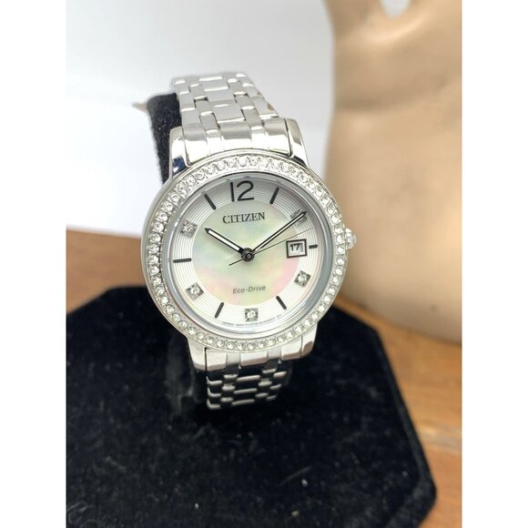 Citizen Womens Watch FE1180-65D Eco Drive Mother of Pearl Dial Silver Steel 29mm - Picture 14 of 15